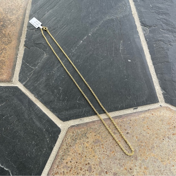 Elegant Sterling Silver 925 Gold plated rolo link 17” Chain Necklace - Picture 8 of 8